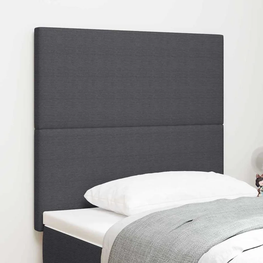 Tête de lit LED Gris foncé 100 cm Tissu en velours côtelé