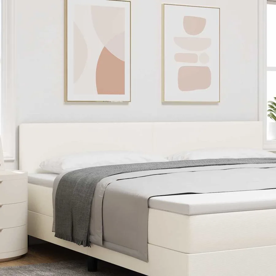 Tête de lit Crème 200 cm Tissu en velours côtelé