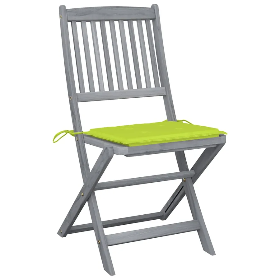 Chaises pliables d'extérieur lot de 6 et coussins Bois d'acacia - 2