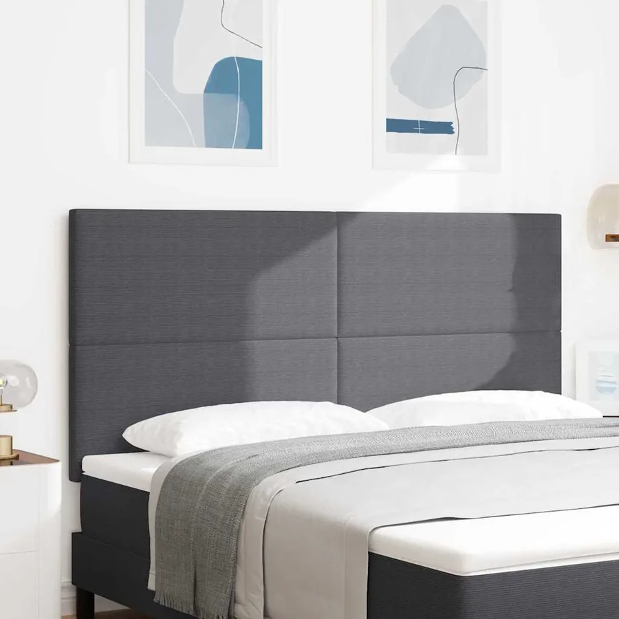 Tête de lit LED Gris foncé 180 cm Tissu en velours côtelé