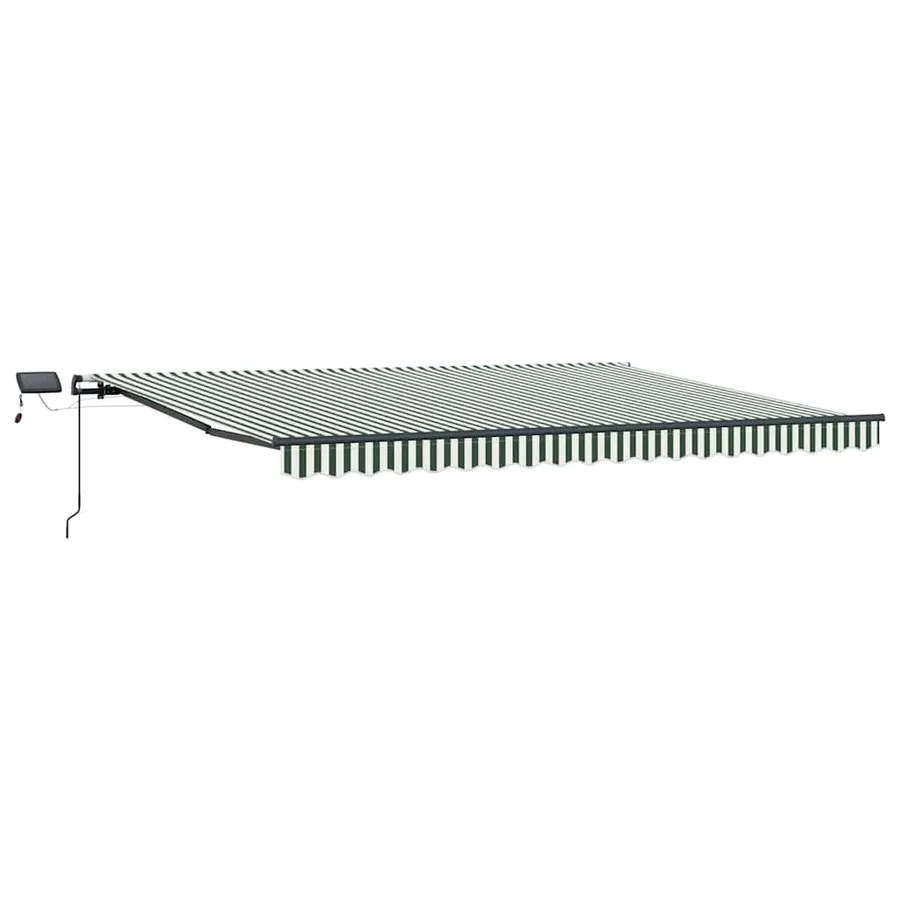 Auvent rétractable Vert et blanc 400 × 300 cm - 2