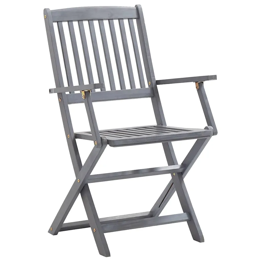 Chaises pliables d'extérieur lot de 6 et coussins Bois d'acacia - 9