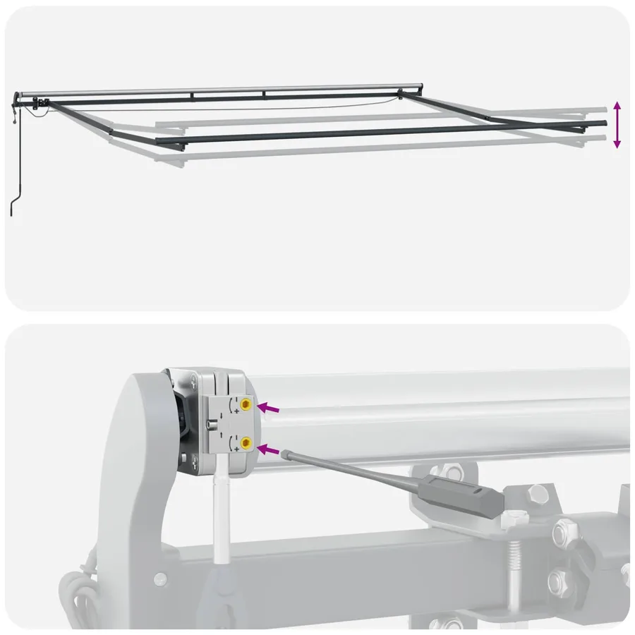 Auvent rétractable Vert et blanc 300 x 250 cm Polyester - 14