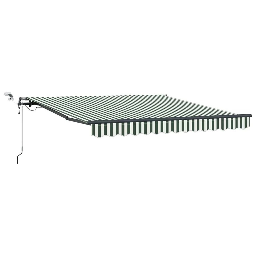 Auvent rétractable Vert et blanc 300 x 250 cm Polyester - 2
