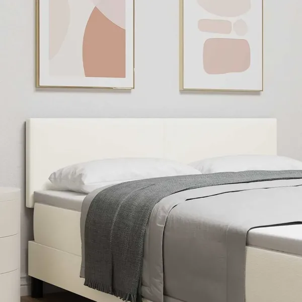 Tête de lit LED Crème 144 cm Tissu en velours côtelé