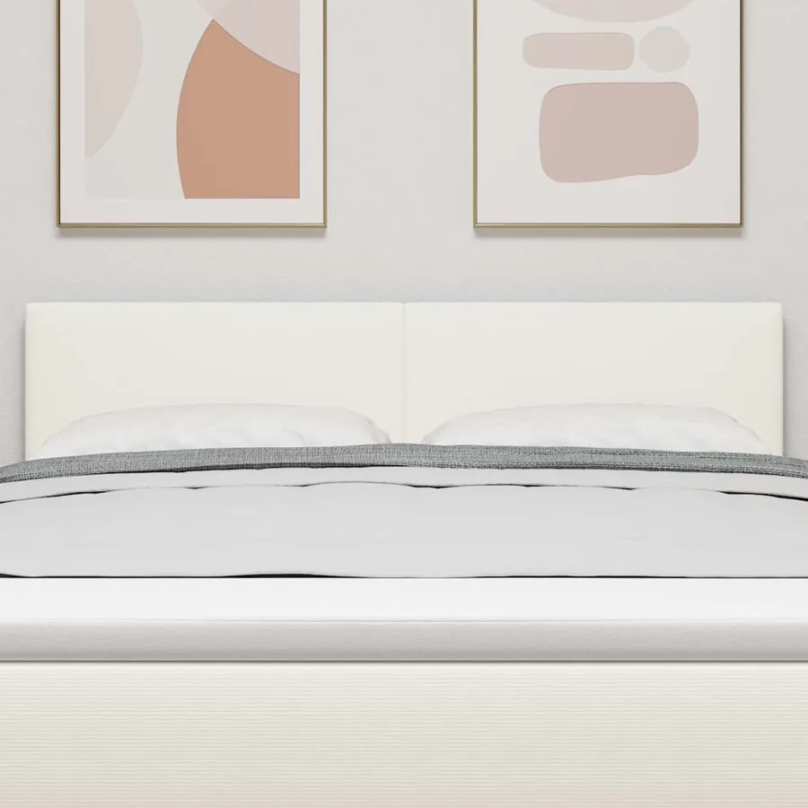 Tête de lit LED Crème 144 cm Tissu en velours côtelé - 3