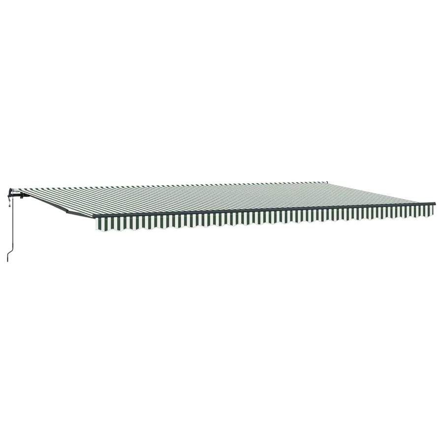 Auvent rétractable Vert et blanc 600 × 350 cm - 2