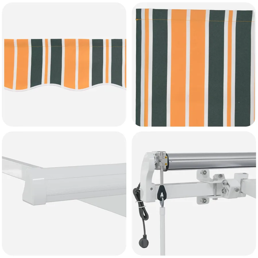 Auvent rétractable Vert et jaune 400 × 300 cm - 4