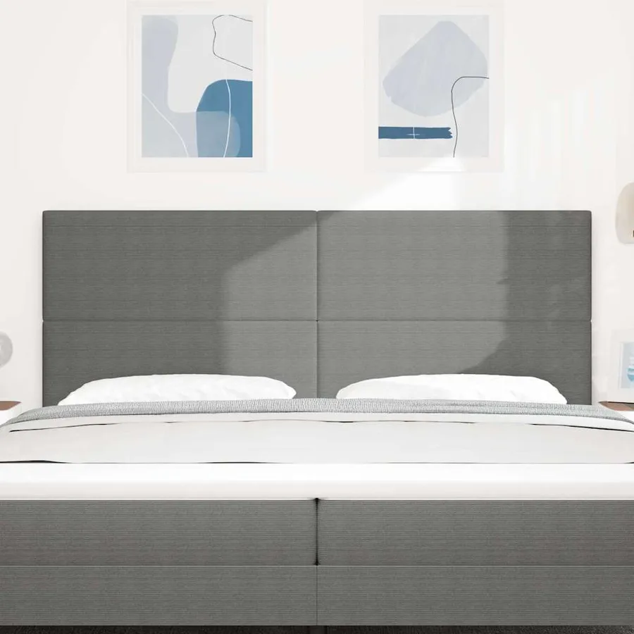 Tête de lit Gris clair 200 cm Tissu en velours côtelé - 3