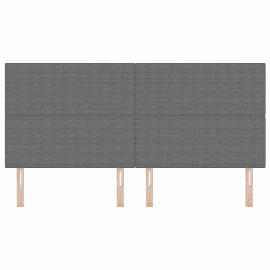 Tête de lit Gris clair 200 cm Tissu en velours côtelé - 4