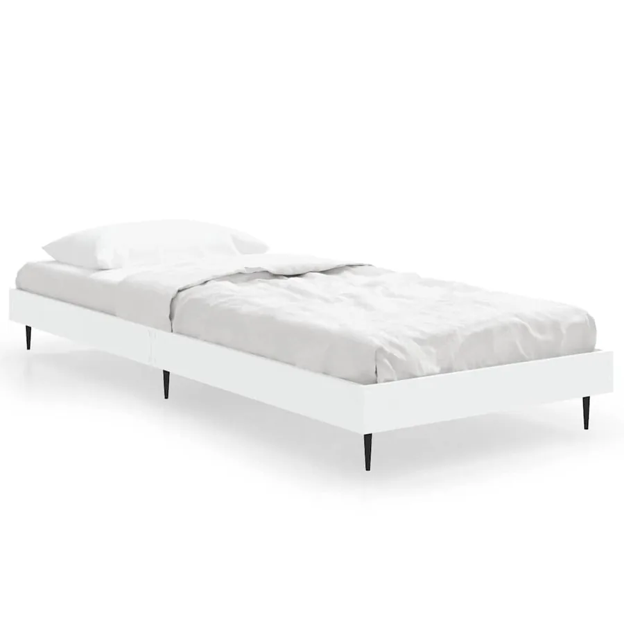 Cadre de lit sans matelas blanc 75x190 cm bois d'ingénierie - 2