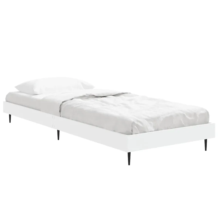 Cadre de lit sans matelas blanc 75x190 cm bois d'ingénierie - 3