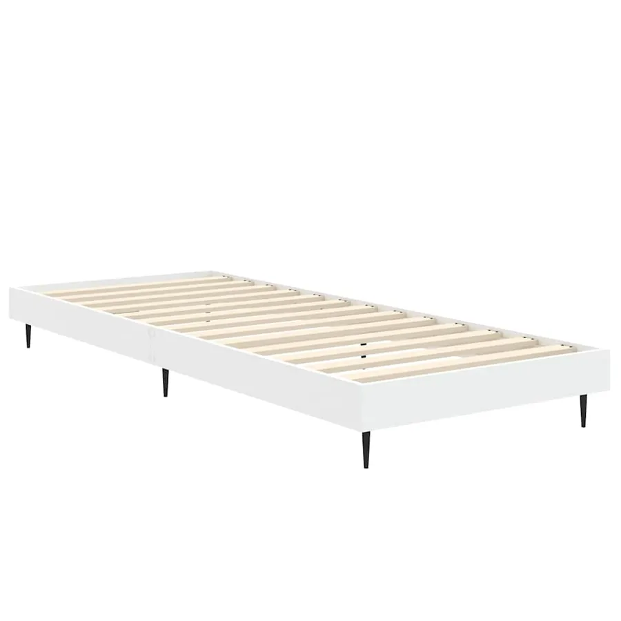 Cadre de lit sans matelas blanc 75x190 cm bois d'ingénierie - 5