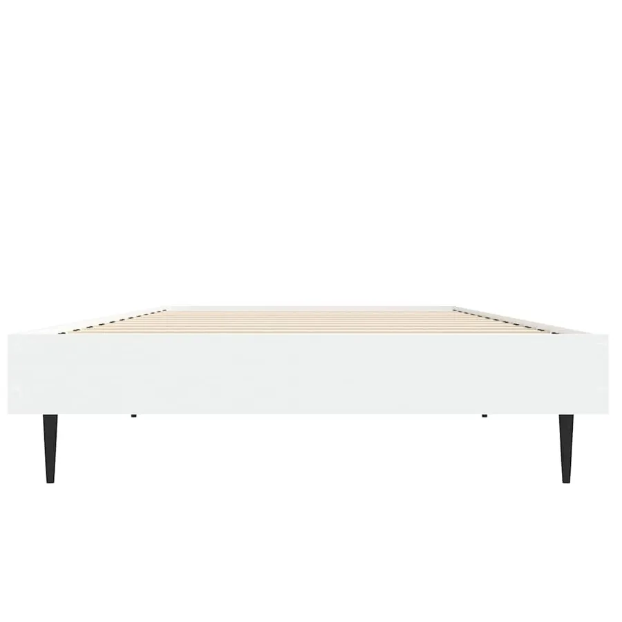 Cadre de lit sans matelas blanc 75x190 cm bois d'ingénierie - 6