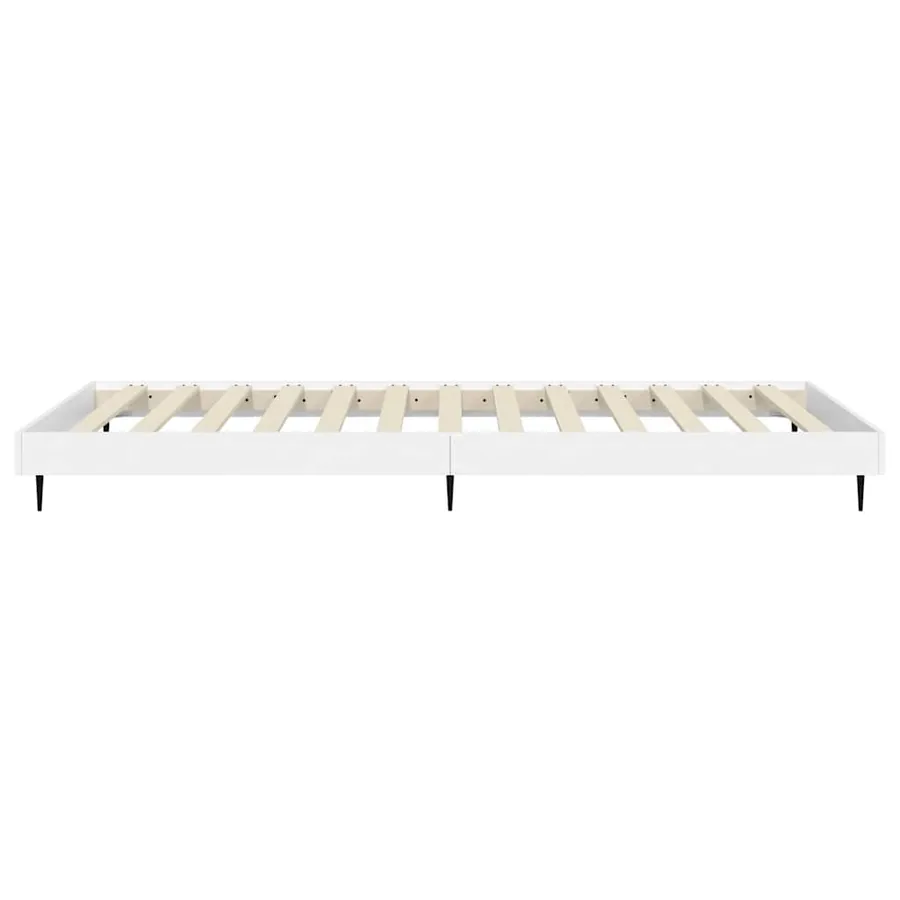 Cadre de lit sans matelas blanc 75x190 cm bois d'ingénierie - 7