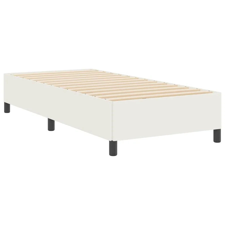 Lit à ressorts Crème 80 x 200 cm Tissu en velours côtelé - 7