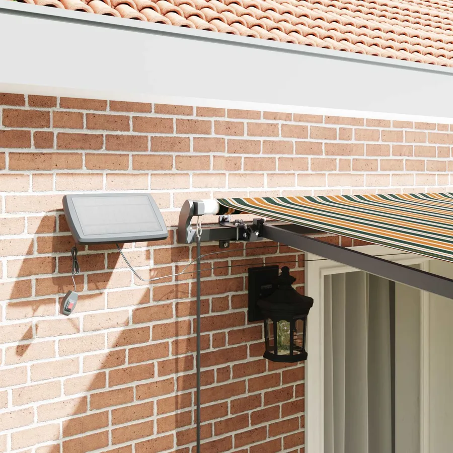 Auvent rétractable Vert et jaune 400 × 350 cm - 4