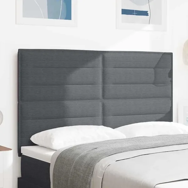 Tête de lit Gris foncé 160 cm Tissu en velours côtelé