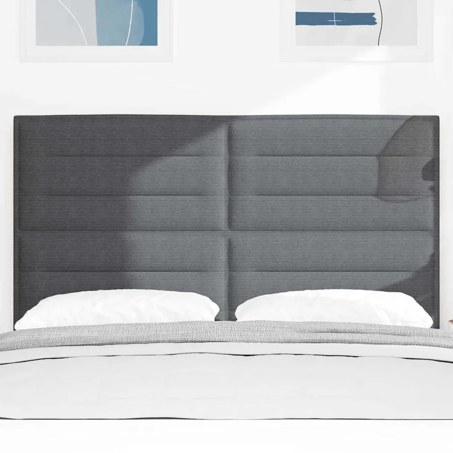 Tête de lit Gris foncé 160 cm Tissu en velours côtelé - 3