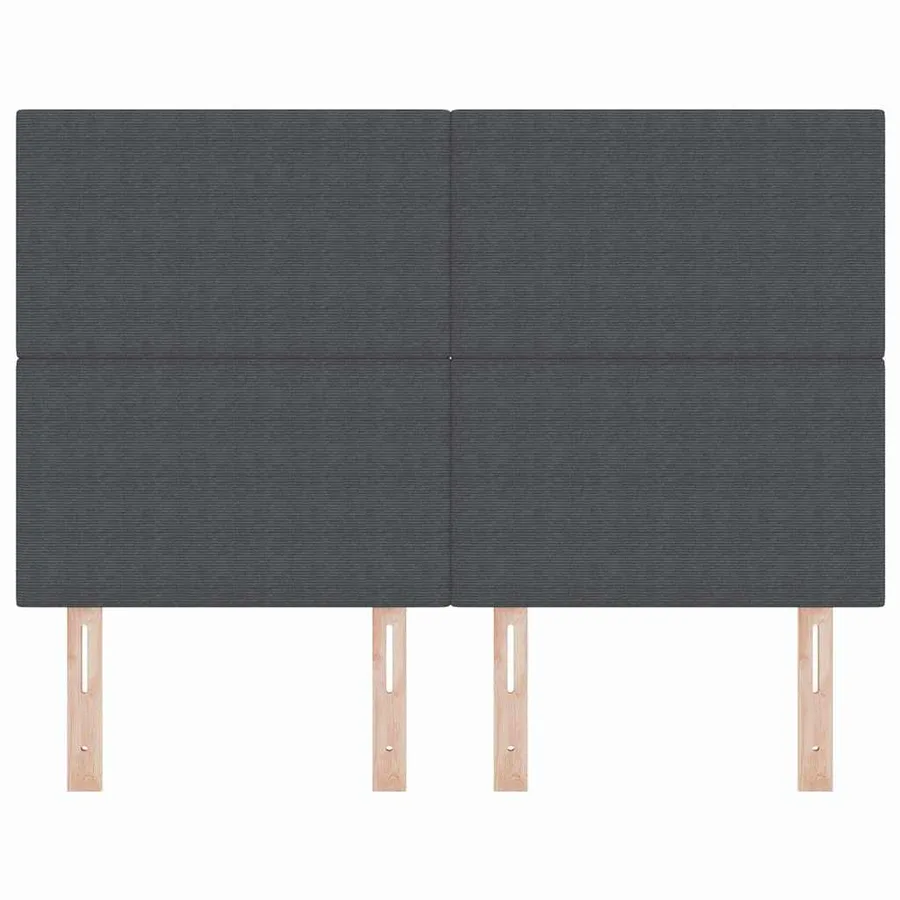 Tête de lit Gris foncé 160 cm Tissu en velours côtelé - 4