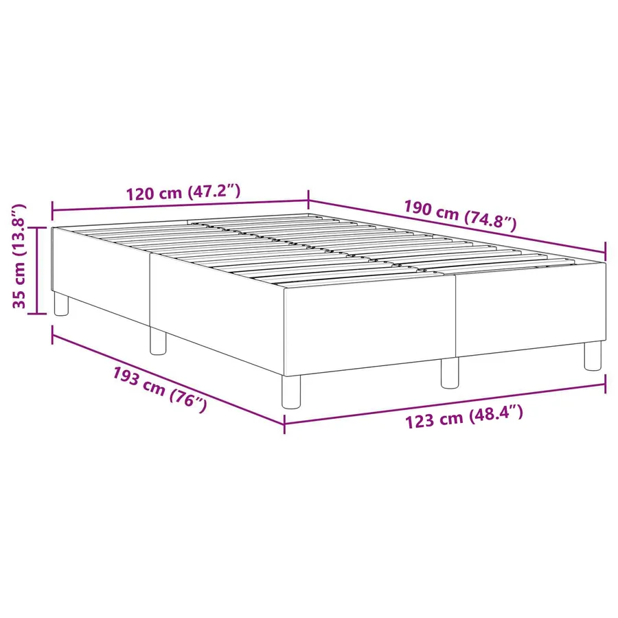 Cadre de lit plateforme Gris clair 120 x 190 cm - 10