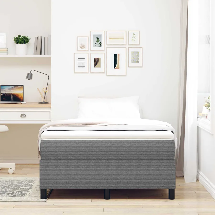 Cadre de lit plateforme Gris clair 120 x 190 cm - 3
