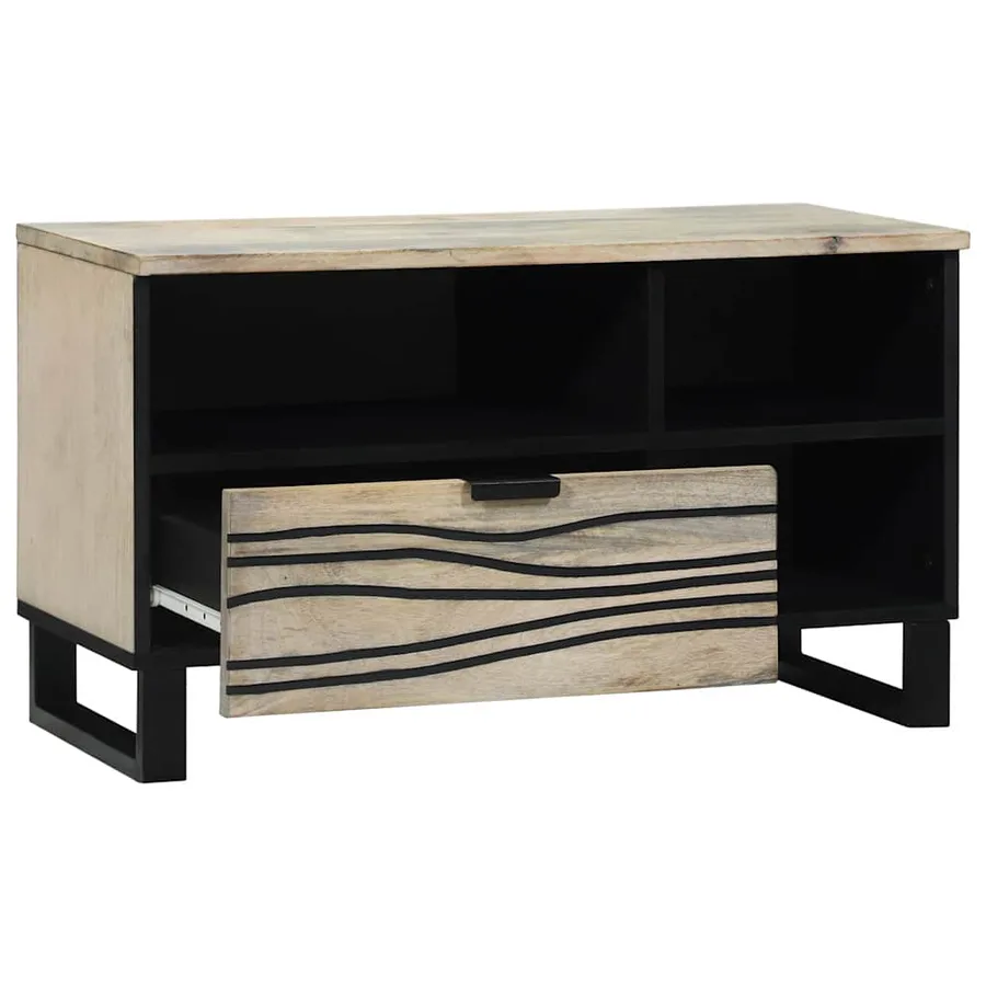 Unites TV avec tiroir Blanc 80 x 33 x 46 cm Bois d'ingénierie - 2