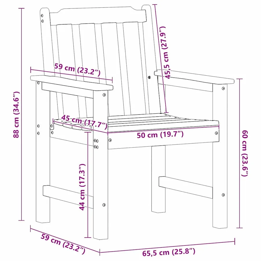 Chaise de jardin 6 pcs Gris clair 65,5 x 59 x 88 cm - 24