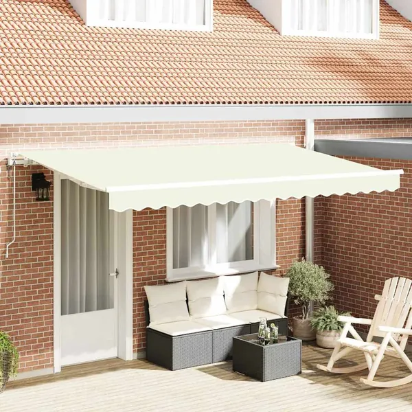 Auvent Rétractable Crème 400 x 200 cm tissu