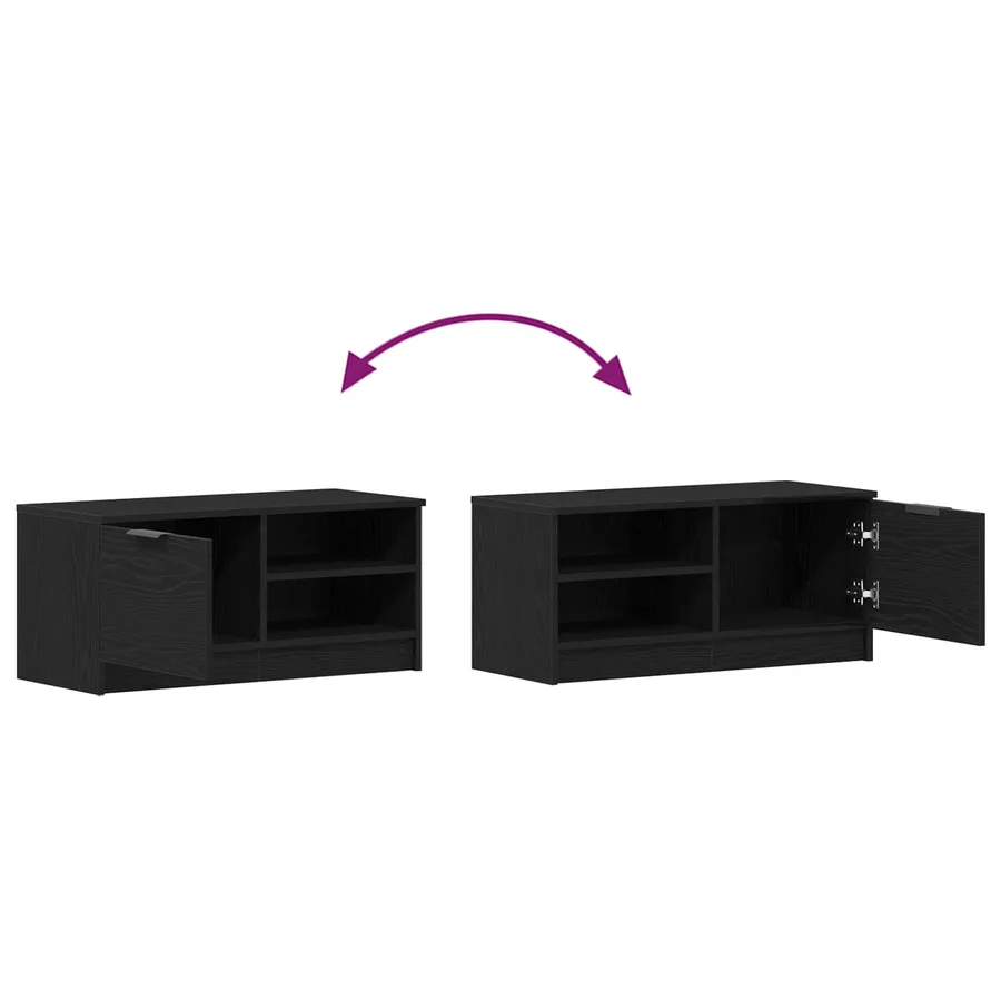 Meuble TV 2 pcs Chêne noir 80 x 35 x 36,5 cm Bois d'ingénierie - 11