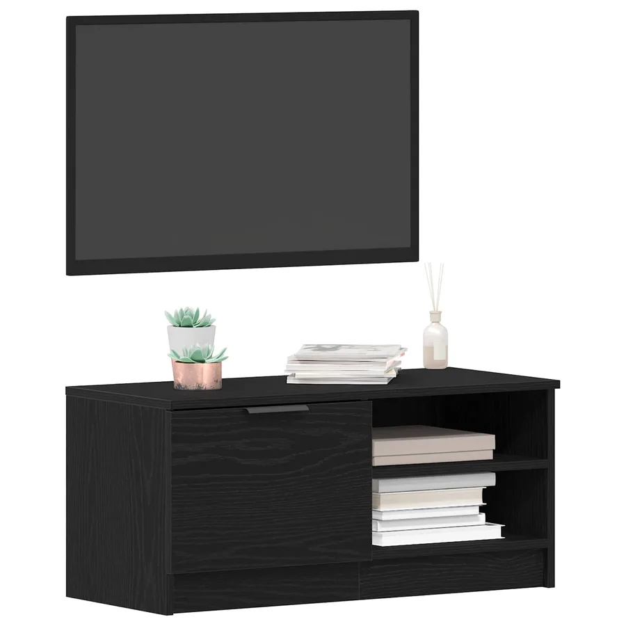 Meuble TV 2 pcs Chêne noir 80 x 35 x 36,5 cm Bois d'ingénierie - 3
