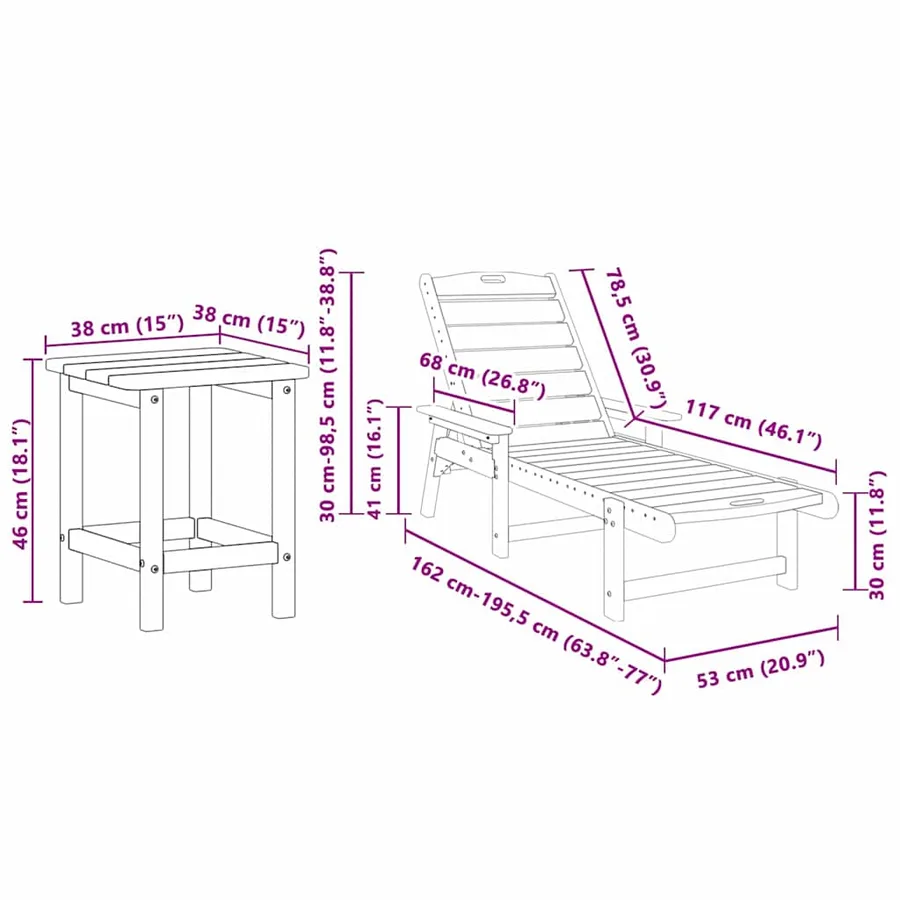 Transat 3 pcs Blanc Polyéthylène - 12