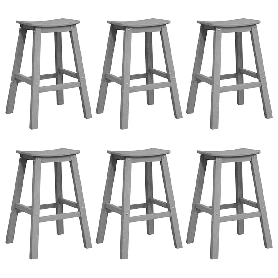 Ensemble de bar de jardin 6 pcs Gris clair HDPE - 2