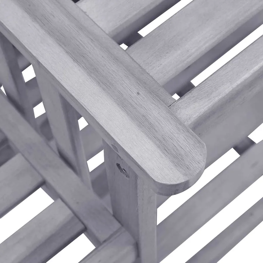 Chaises de jardin avec table à thé et coussins Acacia solide - 7