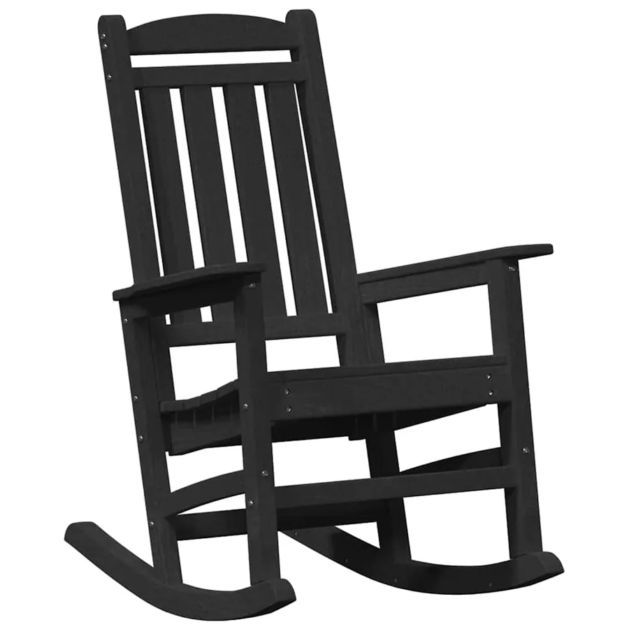 Chaise à bascule 3 pcs Noir Polyéthylène - 5