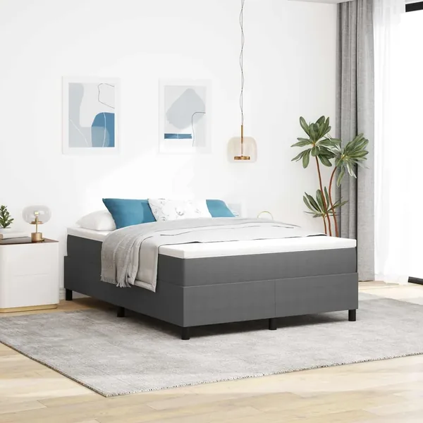 Cadre de lit plateforme Gris clair 140 x 190 cm