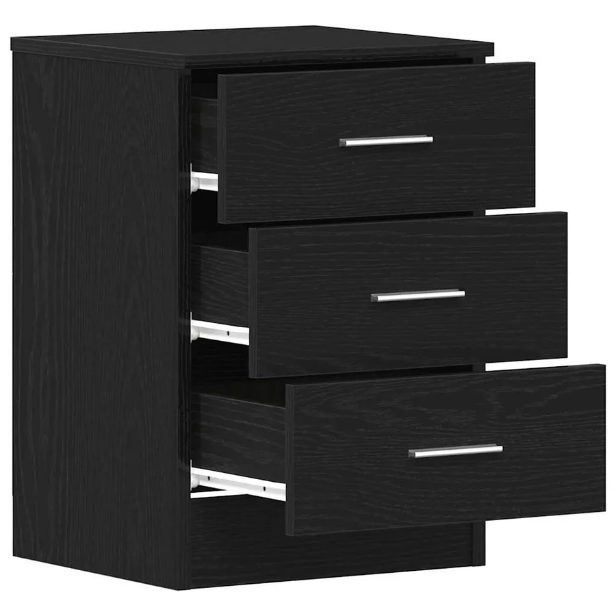 Table de chevet en chêne noir 38x35x55 cm bois d'ingénierie - 5