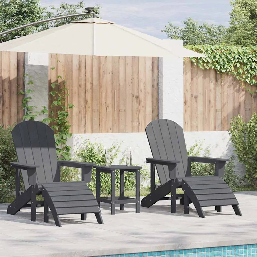 Chaise de jardin 3 pcs Gris clair Polyéthylène