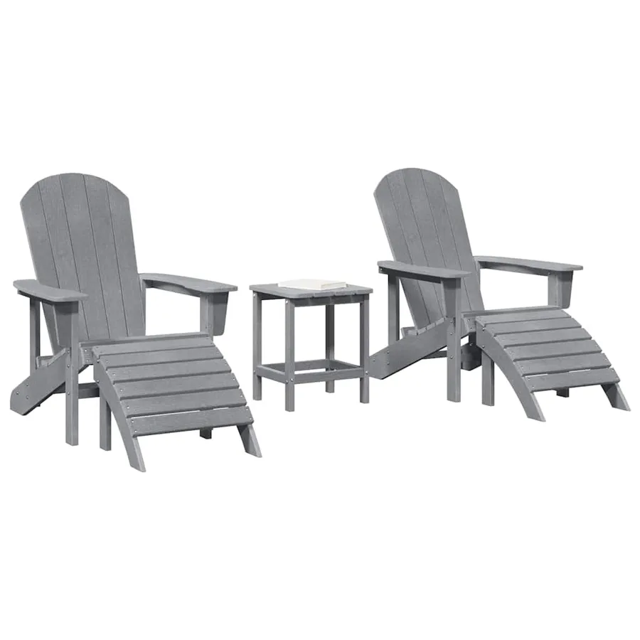 Chaise de jardin 3 pcs Gris clair Polyéthylène - 3