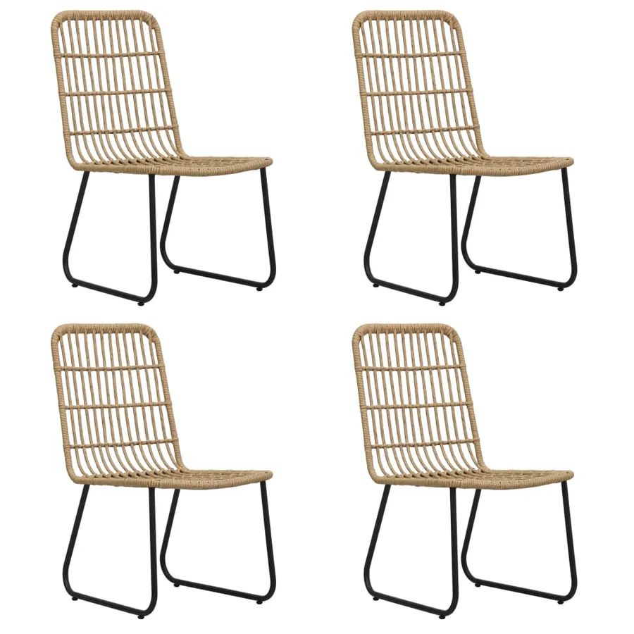 Ensemble à manger d'extérieur 5 pcs résine tressée et verre - 6