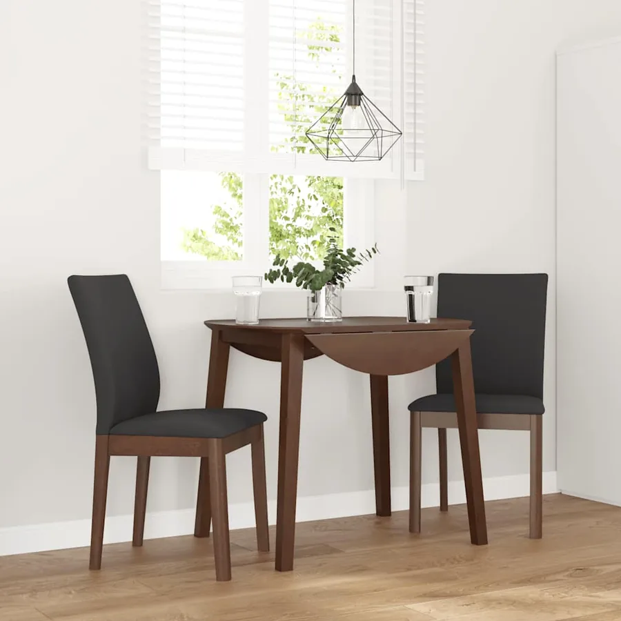 Chaises à manger coussins 2 pcs marron bois massif caoutchouc