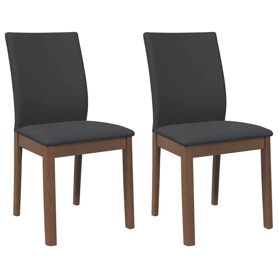 Chaises à manger coussins 2 pcs marron bois massif caoutchouc - 2