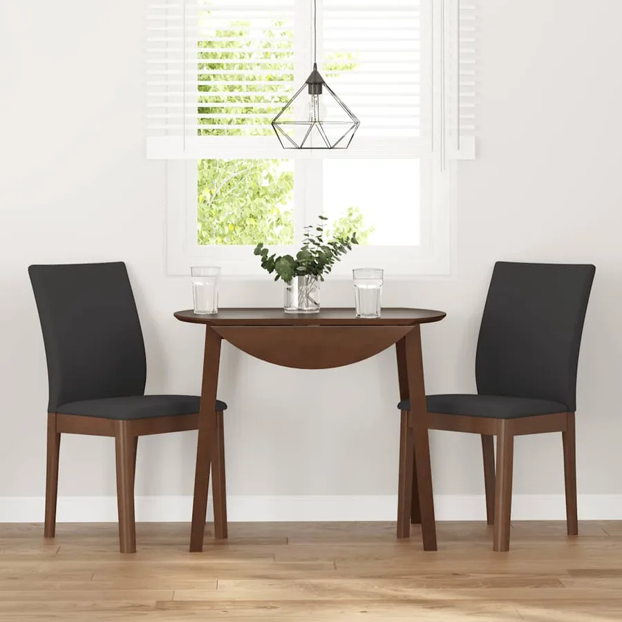 Chaises à manger coussins 2 pcs marron bois massif caoutchouc - 3
