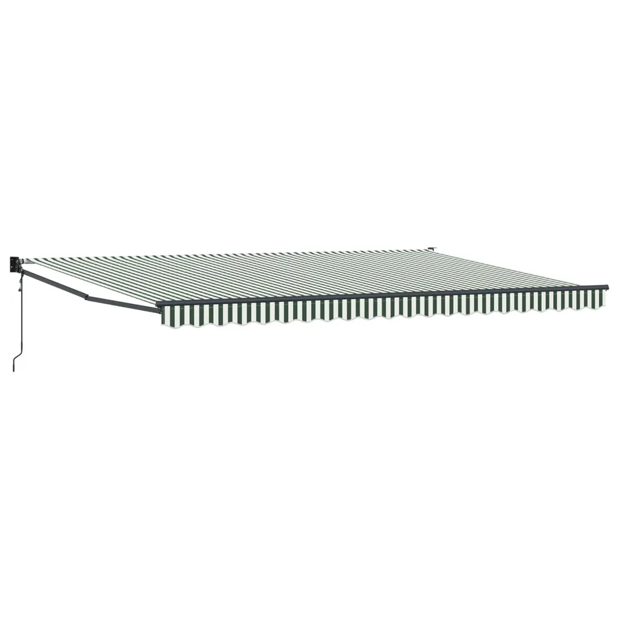 Auvent rétractable Vert et blanc 500 × 300 cm - 2