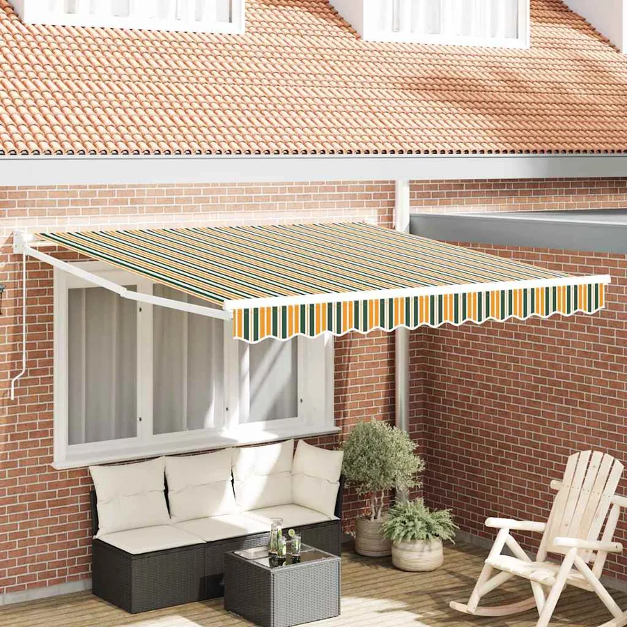 Auvent rétractable Vert 350 x 250 cm