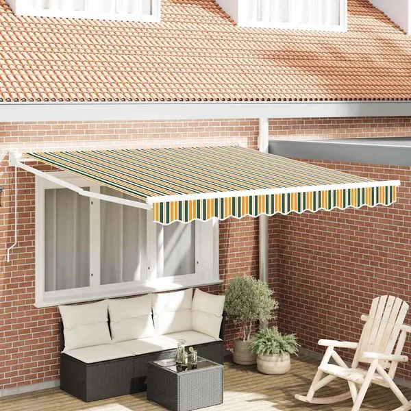 Auvent rétractable Vert 350 x 250 cm