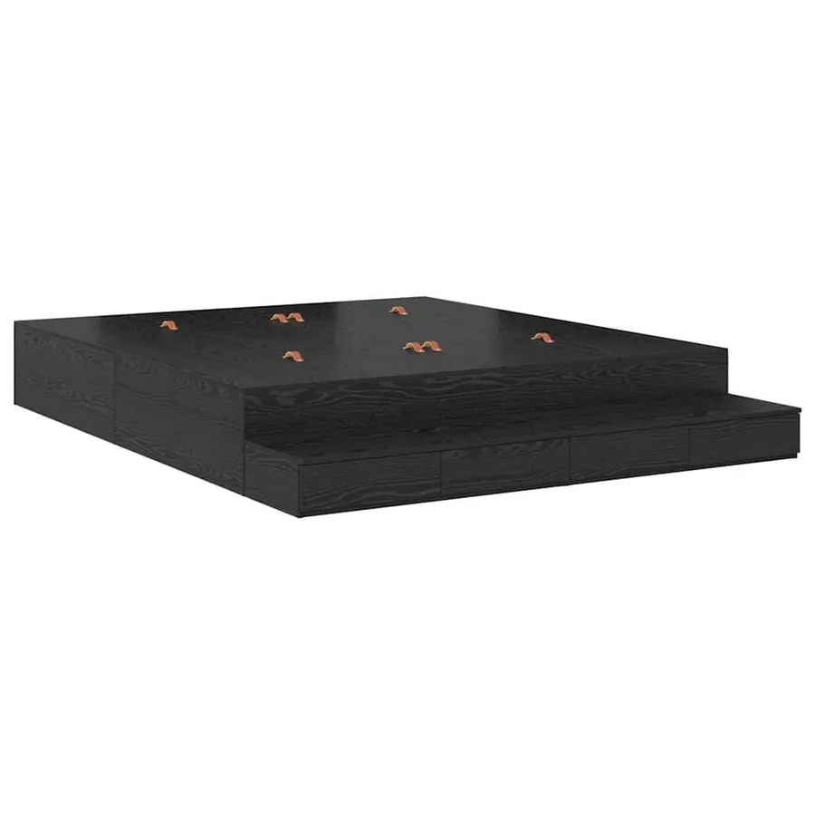 Cadre de lit avec rangement Chêne noir 180 cm Bois d'ingénierie - 2