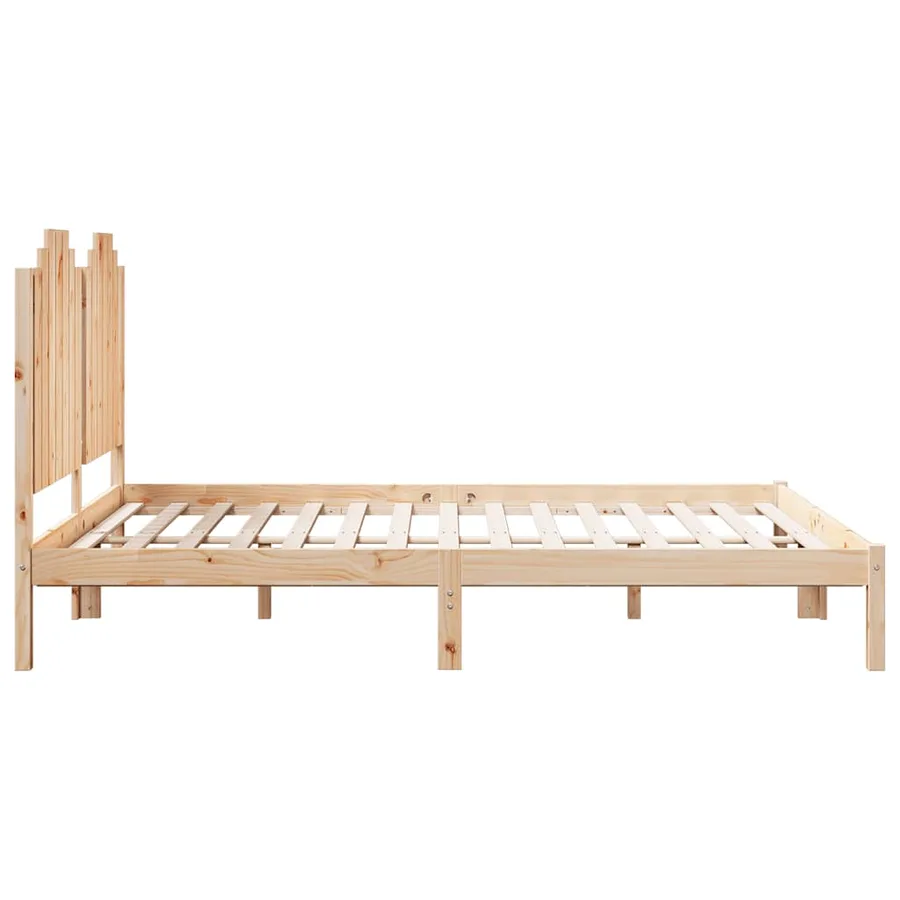 Cadre de lit extra long sans matelas 160x210 cm bois massif - 5