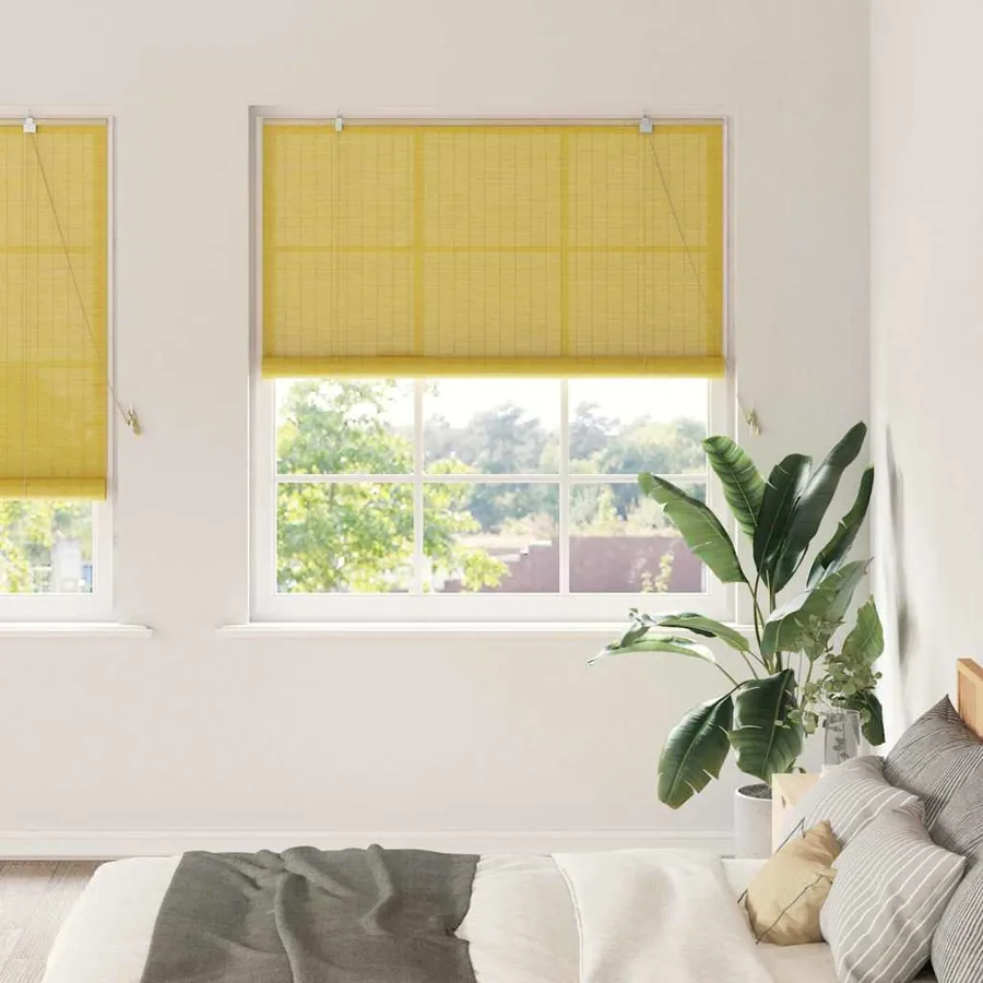 Store enrouleur Jaune 140 x 220 cm Bambou
