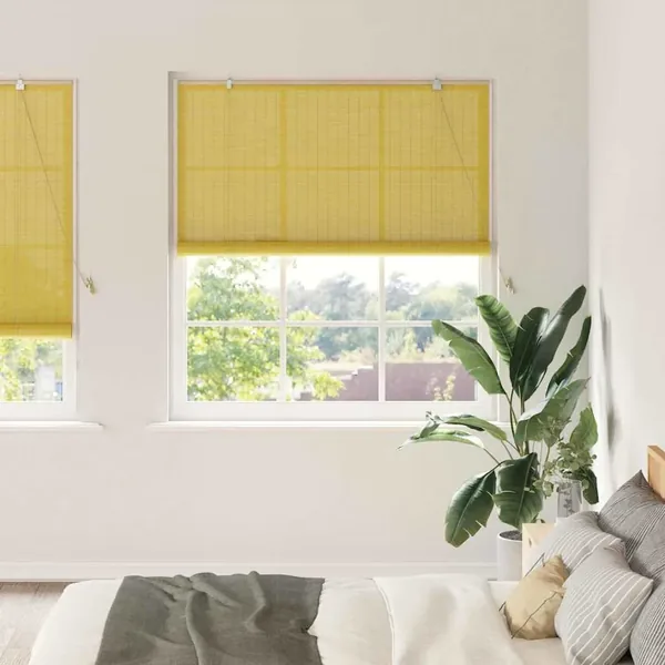 Store enrouleur Jaune 140 x 220 cm Bambou